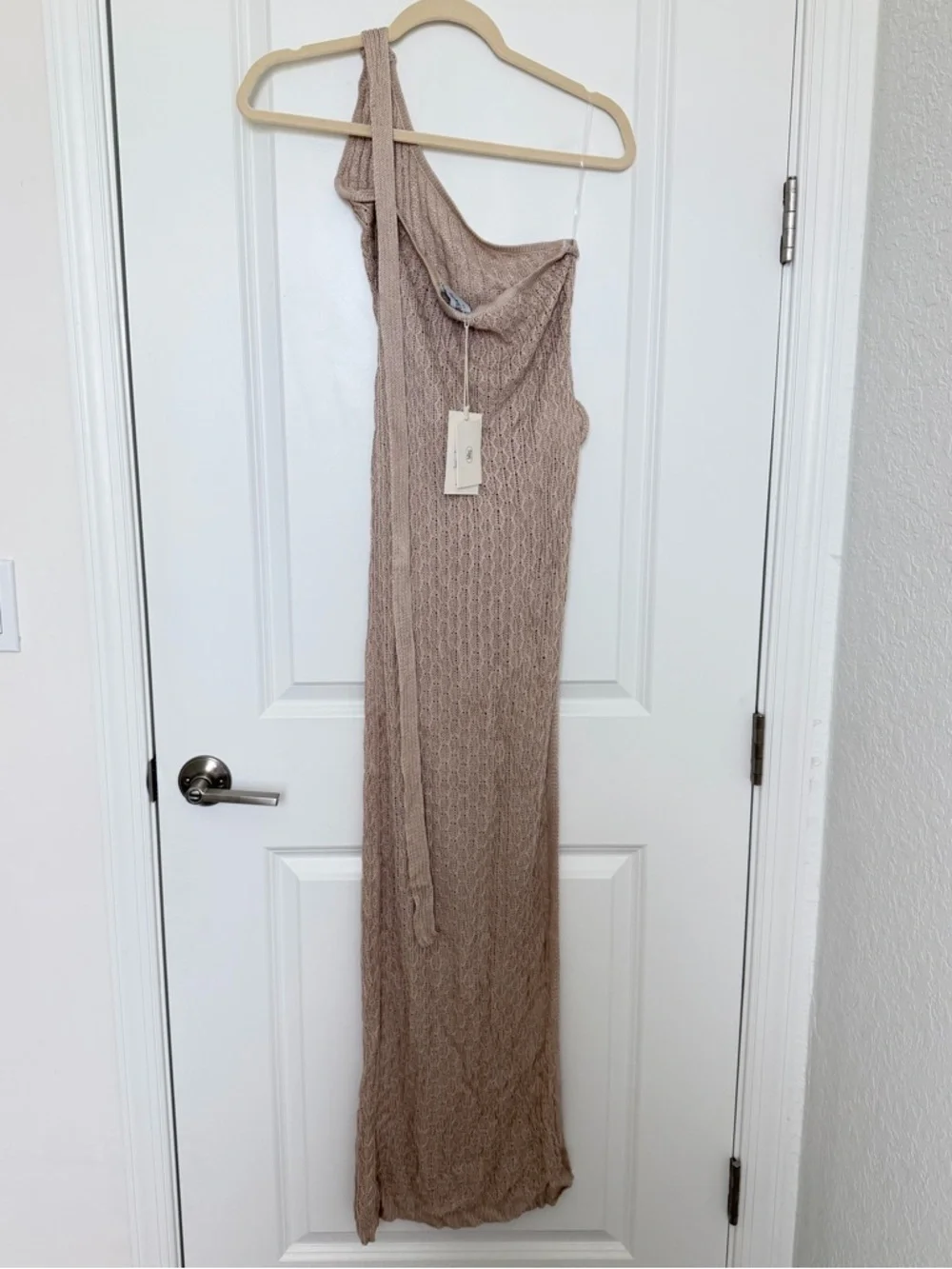 NWT Peppermayo Carryn Knit Maxi Dress S/M Beige Euro Summer Resort It Girl Beach